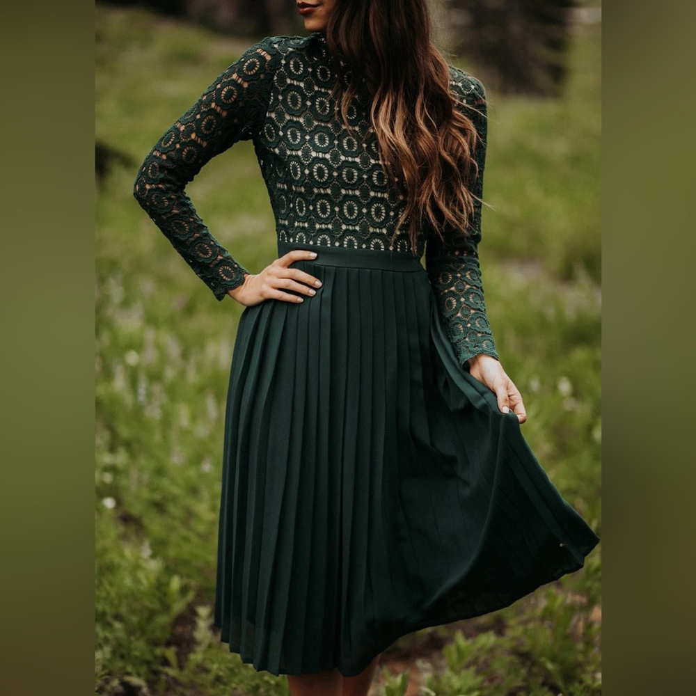 Arabella Lace Long Sleeve Midi Dress